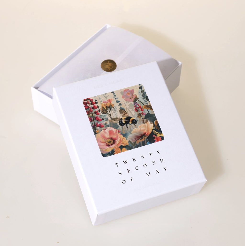 Bee's Home perfume packaging – luxurious box design for the intense niche fragrance with floral notes, honey and incense by twentysecondofmay